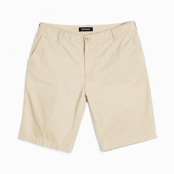 Express Men's Size 36 Classic At The Knee 10" Inseam Flat-Front Khaki Shorts. - Picture 1 of 2